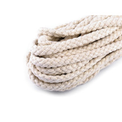 Braided cotton rope / cord ø8 mm - Ecru light (1 Meter)