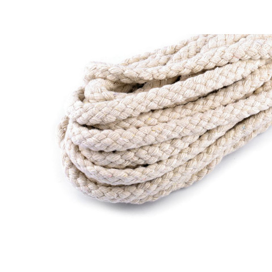 Braided cotton rope / cord ø8 mm - Ecru light (1 Meter) Braided cotton rope / cord ø8 mm - Ecru light (1 Meter)
