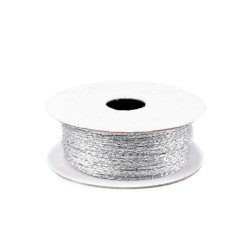 Corda/cordino in lurex, dimensioni: ø 1 mm - Argento (1 Pezzo)