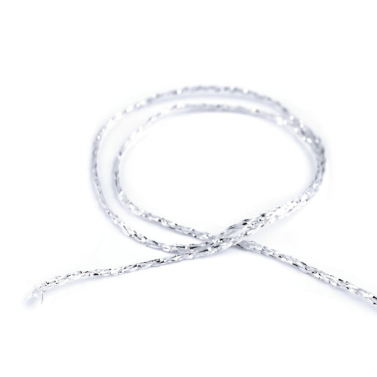 Corda/cordino in lurex, dimensioni: ø 1 mm - Argento (1 Pezzo) Corda/cordino in lurex, dimensioni: ø 1 mm - Argento (1 Pezzo)