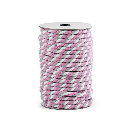 Baumwollkordel gedreht, ø 12 mm, makramee - Pink (1 Meter) Baumwollkordel gedreht, ø 12 mm, makramee - Pink (1 Meter)