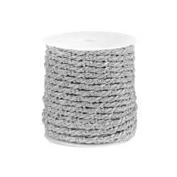 Gedrehte lurexkordel mit kugelkette ø 5 mm - Silber (20 Meter)