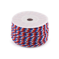 Tricolor twisted cord ø4 mm - As pictured (18 Meters)