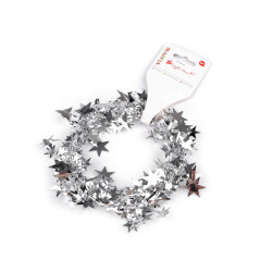Christmas wire stars 2.5 m - Silver (1 Bunch)
