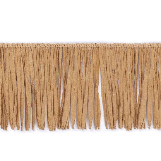 Frędzle rafia naturalna szerokość 12 cm - Naturalny brąz (46 Metry) Frędzle rafia naturalna szerokość 12 cm - Naturalny brąz (46 Metry)