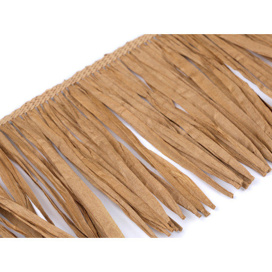 Frędzle rafia naturalna szerokość 12 cm - Naturalny brąz (46 Metry) Frędzle rafia naturalna szerokość 12 cm - Naturalny brąz (46 Metry)