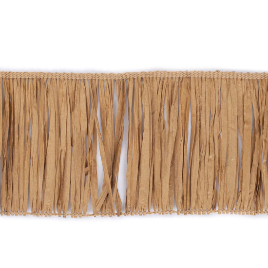 Frędzle rafia naturalna szerokość 12 cm - Naturalny brąz (46 Metry) Frędzle rafia naturalna szerokość 12 cm - Naturalny brąz (46 Metry)