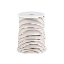 Eco leather string cord, filled ø3 mm - Cream lightest (1 Meter)