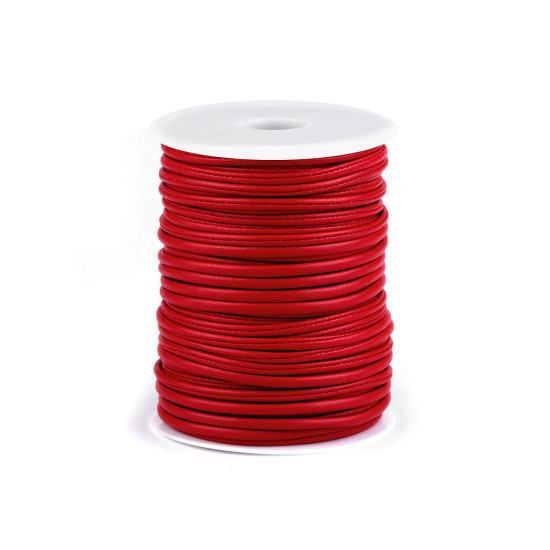 Eco leather string cord, filled ø3 mm - Cream lightest (1 Meter) Eco leather string cord, filled ø3 mm - Cream lightest (1 Meter)
