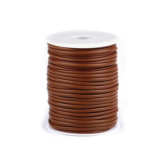 Eco leather string cord, filled ø3 mm - Cream lightest (1 Meter) Eco leather string cord, filled ø3 mm - Cream lightest (1 Meter)
