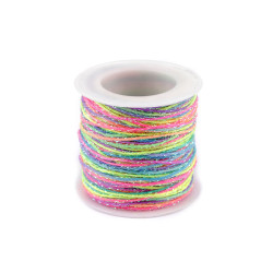 Cordón arco iris con efecto lurex y ab, ø1 mm - Multicolor (1 Pieza)