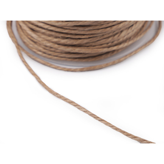 Sznurek lniany ø2 mm polerowany 100 % len - Płowy naturalny (5 Sztuki) Sznurek lniany ø2 mm polerowany 100 % len - Płowy naturalny (5 Sztuki)