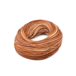 Cinta de cuero plana, ancho 2 mm - Marrón claro (1 Metro)
