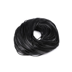 Cinta de cuero plana, ancho 2 mm - Negro (1 Metro)