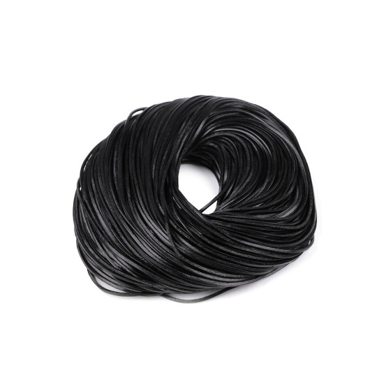 Bőrcsík lapos 2 mm folyóméteres - Fekete (1 Méter) Bőrcsík lapos 2 mm folyóméteres - Fekete (1 Méter)