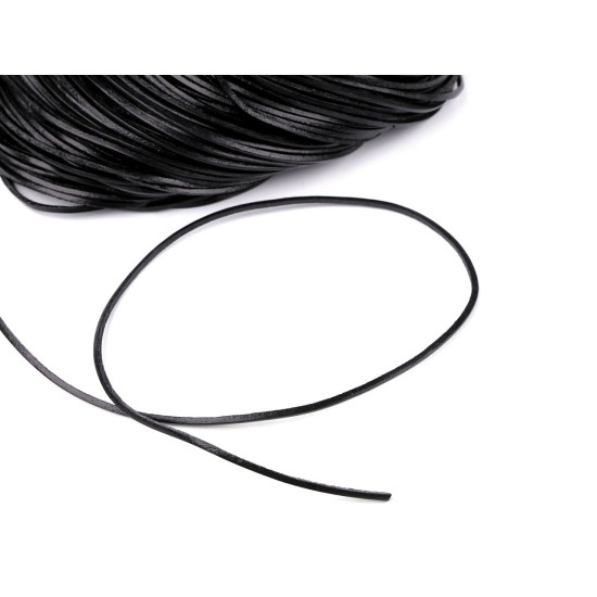 Bőrcsík lapos 2 mm folyóméteres - Fekete (1 Méter) Bőrcsík lapos 2 mm folyóméteres - Fekete (1 Méter)