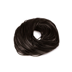 Cinta de cuero plana, ancho 2 mm - Marrón oscuro (1 Metro)