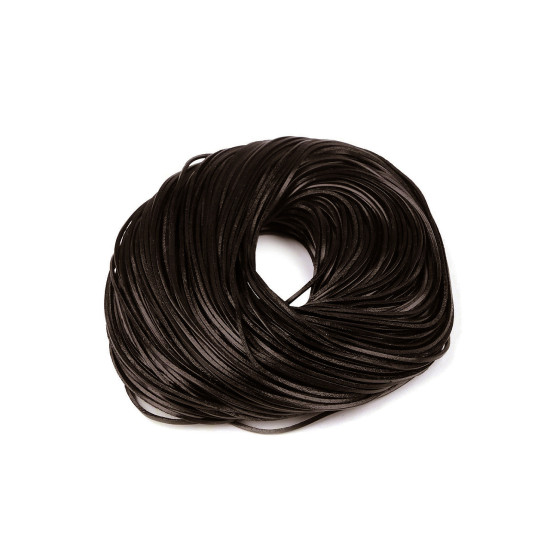 Bőrcsík lapos 2 mm folyóméteres - Fekete (1 Méter) Bőrcsík lapos 2 mm folyóméteres - Fekete (1 Méter)