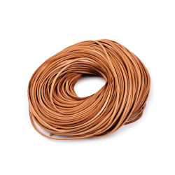 Cinta de cuero plana, ancho 3 mm - Marrón claro (1 Metro)