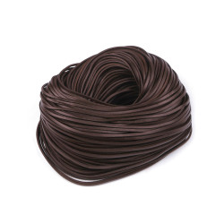 Cinta de cuero plana, ancho 3 mm - Marrón oscuro (1 Metro)
