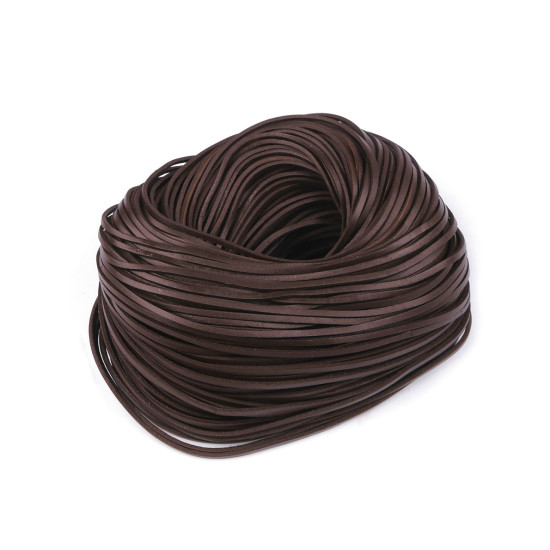 Bőrcsík lapos 3 mm folyóméteres - Sötétbarna (1 Méter) Bőrcsík lapos 3 mm folyóméteres - Sötétbarna (1 Méter)