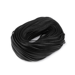 Cinta de cuero plana, ancho 3 mm - Negro (1 Metro)