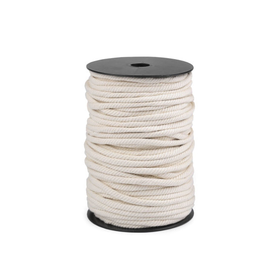 Cotton cord with core ø6 mm - Black (1 Meter) Cotton cord with core ø6 mm - Black (1 Meter)