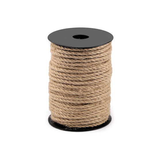 Cordon en jute torsadé, ø 4 mm - Ecru natural (47 Mètres) Cordon en jute torsadé, ø 4 mm - Ecru natural (47 Mètres)