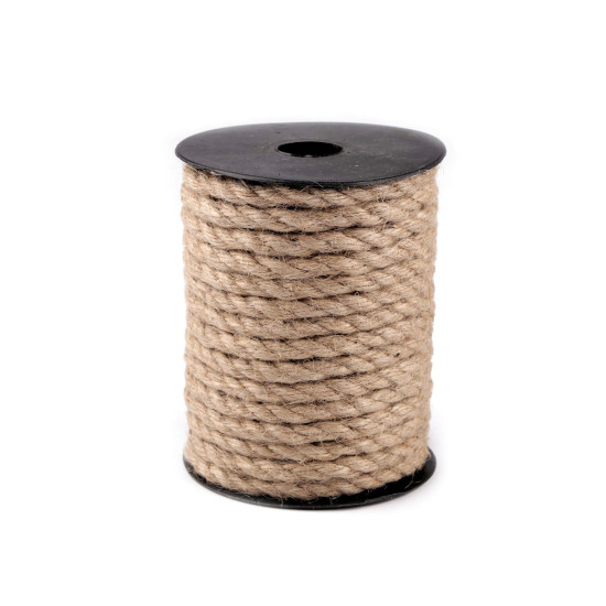 Cordon en jute torsadé, ø 8 mm - Ecru natural (1 Mètre) Cordon en jute torsadé, ø 8 mm - Ecru natural (1 Mètre)