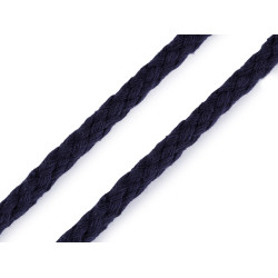 Cordoncino di cotone, dimensioni: ø 7 mm, intrecciato - Blu scuro (135 Metri)