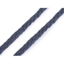 Cordoncino di cotone, dimensioni: ø 7 mm, intrecciato - Grigio scuro (135 Metri)