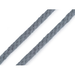 Cordoncino di cotone, dimensioni: ø 7 mm, intrecciato - Blu-grigio (135 Metri)