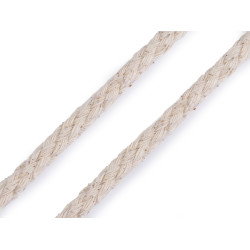 Cordoncino di cotone, dimensioni: ø 7 mm, intrecciato - Ecru chiaro (135 Metri)