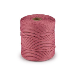 Corda / spago in poliestere, pes, dimensioni: ø 4 mm - Rosa vintage (100 Metri)