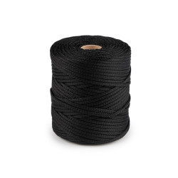 Corda / spago in poliestere, pes, dimensioni: ø 4 mm - Nero (100 Metri)