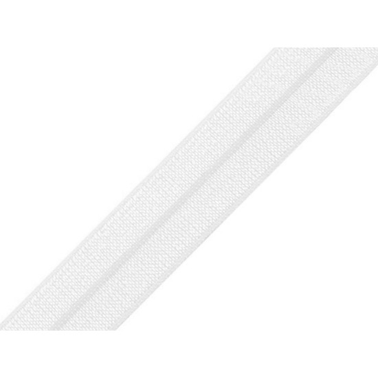 Bordino elasticizzato pieghevole, larghezza: 19 mm - Bianco (10 Metri) Bordino elasticizzato pieghevole, larghezza: 19 mm - Bianco (10 Metri)