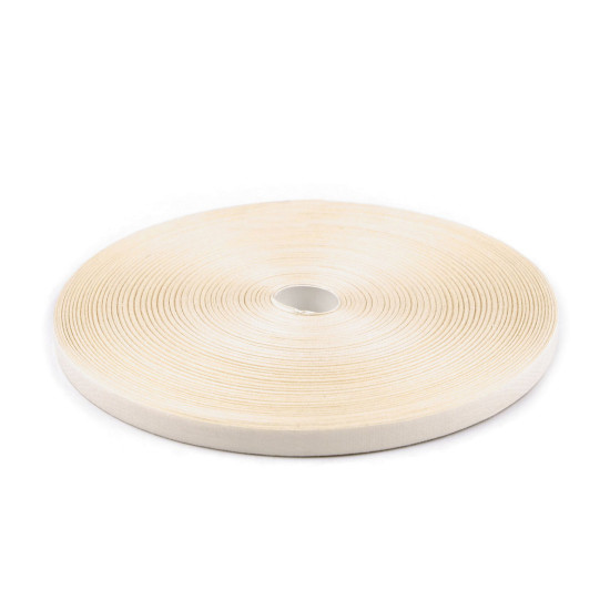 Cotton canvas ribbon width 10 mm - Ecru light (300 Meters) Cotton canvas ribbon width 10 mm - Ecru light (300 Meters)