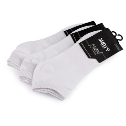 Calzini alla caviglia da uomo, in cotone - Bianco (3 Paia)