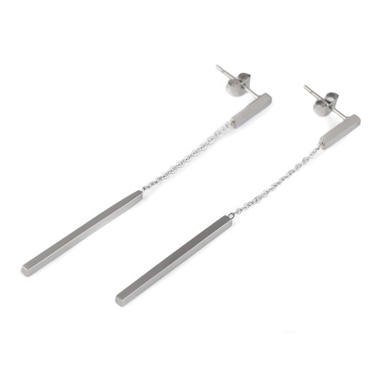 Pendientes colgantes de acero inoxidable - Oro (1 Par) Pendientes colgantes de acero inoxidable - Oro (1 Par)
