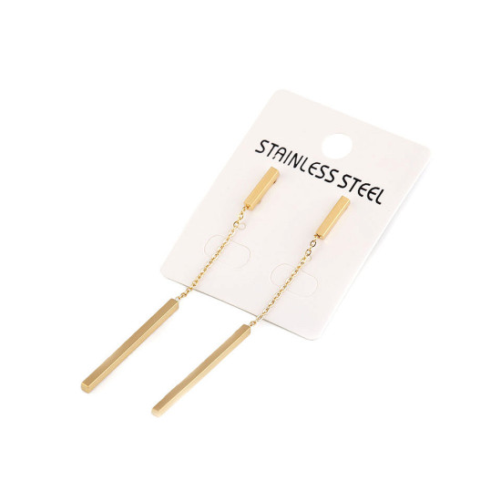Pendientes colgantes de acero inoxidable - Oro (1 Par) Pendientes colgantes de acero inoxidable - Oro (1 Par)