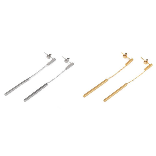 Pendientes colgantes de acero inoxidable - Oro (1 Par) Pendientes colgantes de acero inoxidable - Oro (1 Par)