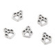 Metal charm paw print 11x13 mm - Platinum (10 Pieces)