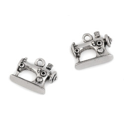 Zawieszka maszyna do szycia 13x16 mm - Platyna (4 Sztuki)