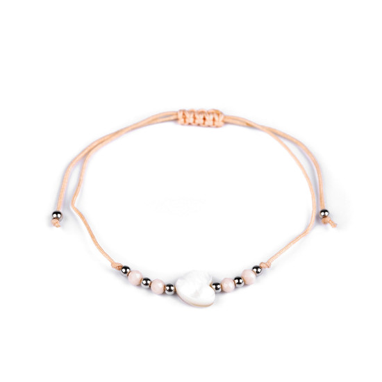 Shamballa bracelet pearl heart - Blue light (1 Piece)