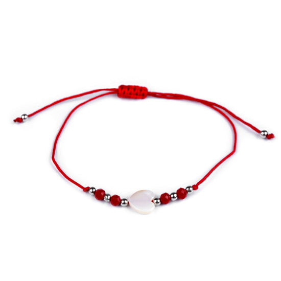 Shamballa bracelet pearl heart - Blue light (1 Piece)