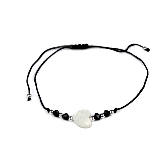 Shamballa bracelet pearl heart - Blue light (1 Piece)