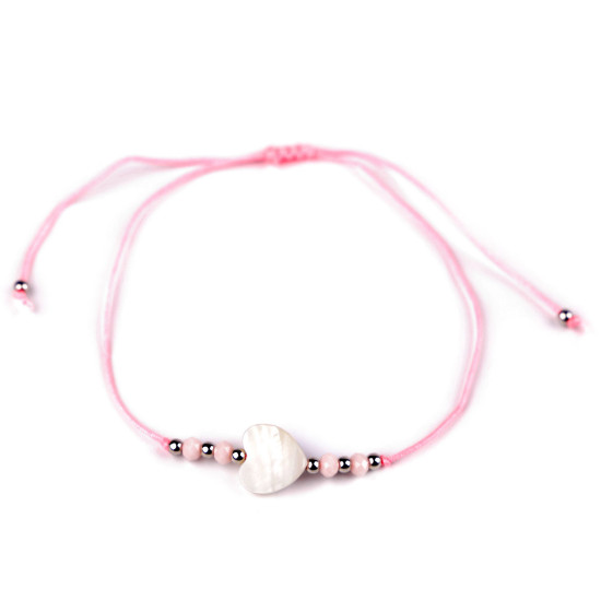 Shamballa bracelet pearl heart - Blue light (1 Piece)