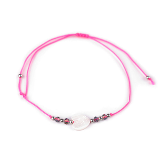 Shamballa bracelet pearl heart - Blue light (1 Piece)