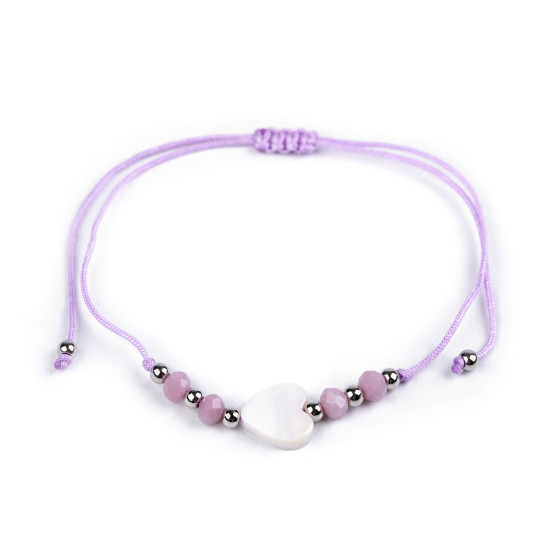 Shamballa bracelet pearl heart - Blue light (1 Piece)