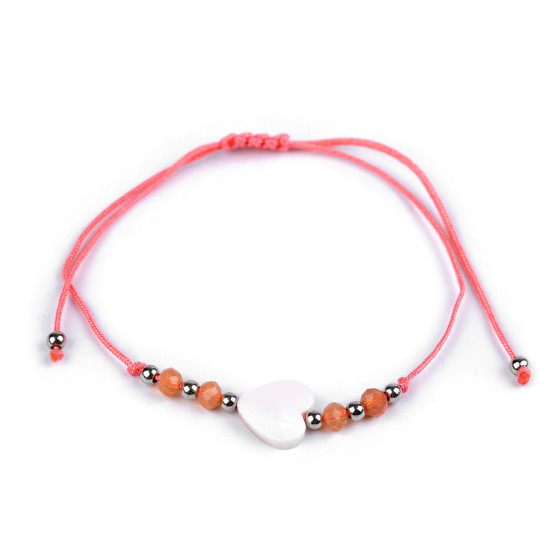 Shamballa bracelet pearl heart - Blue light (1 Piece)